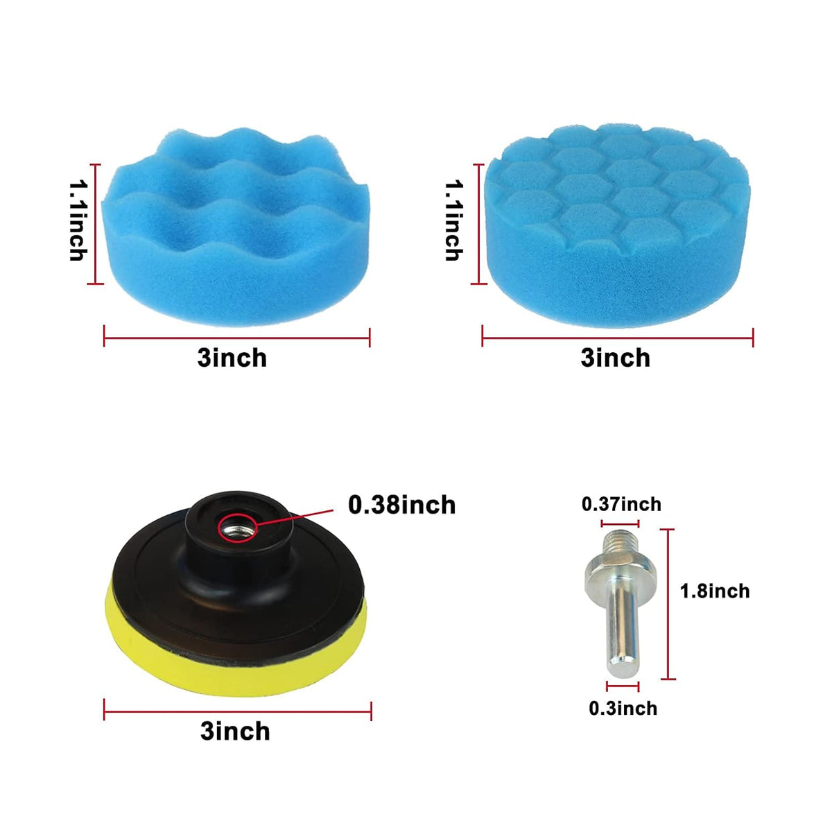 Car Foam Polishing Buffing Kit, Polishing Buffing Pads, Wool Pads,Polishing & Buffing Wheels, for