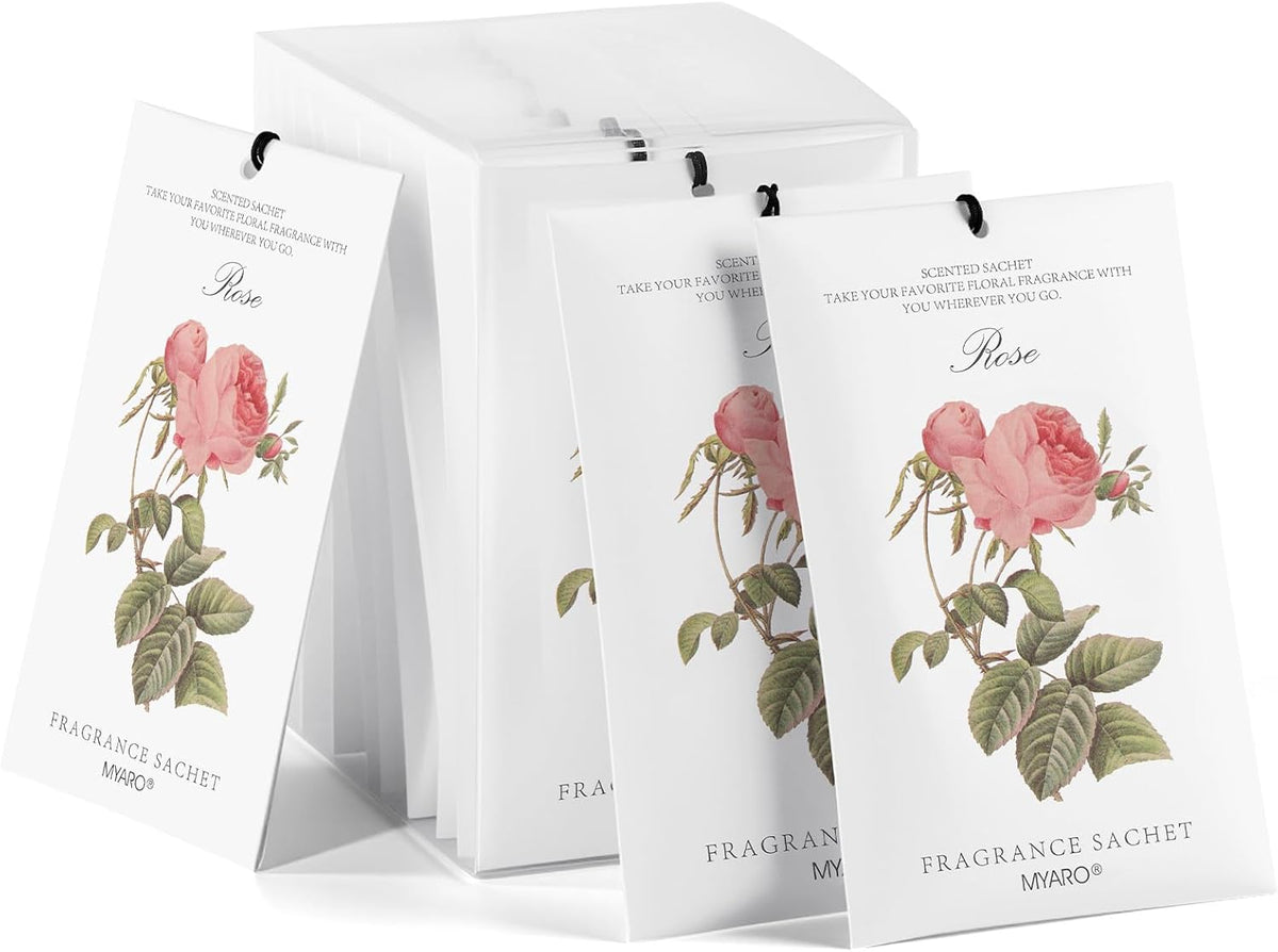 12 Pcs Rose Sachets Long Lasting Air Freshener Fragrance Potpourri Bags Odor Eliminator for Home