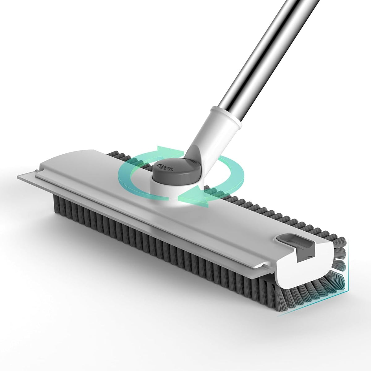 Floor Scrub Brush with Long Handle Length Adjustable, 3 in 1 Heavy-Duty Stiff 90° Bristle Floor