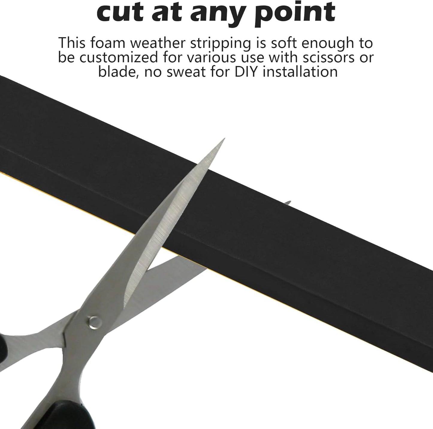 ToLanbbt Black Door Window Weather Stripping Self Adhesive Foam Tape High Density Foam Sealing