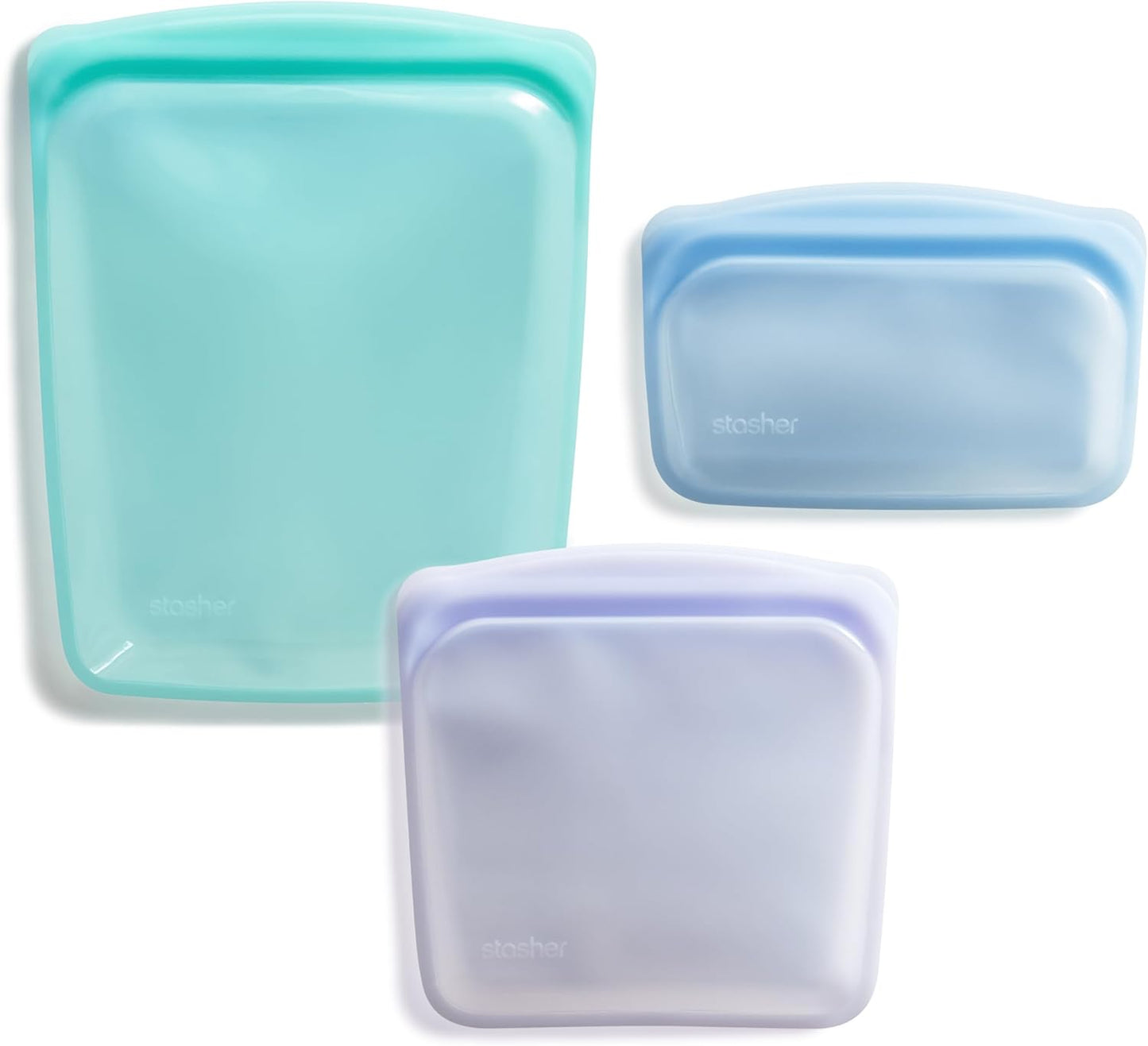 Stasher Premium Silicone Reusable Food Storage Bags, 3-Pack, Multi, Multi-Use Food Storage Bags