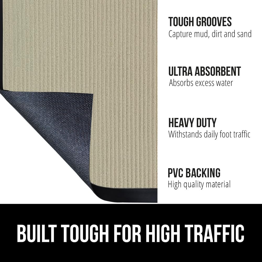 GORILLA GRIP Traffic Guard Door Mat, Heavy Duty Welcome Mats, Commercial Office Space Doormat