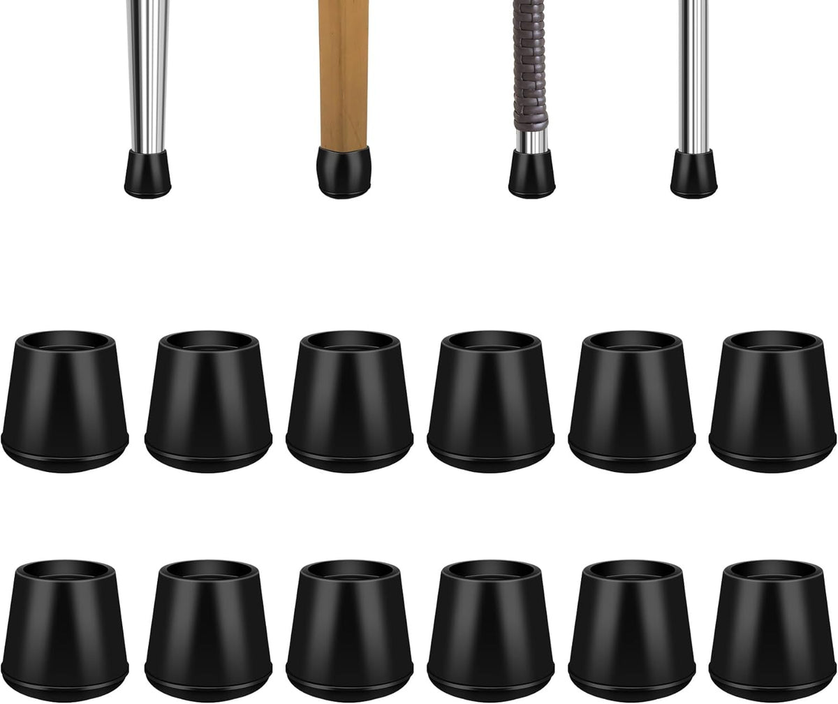 5/8" Round Rubber Chair Leg Tips Caps, 16 Pack Small Chair Leg Floor Protectors Small Furniture
