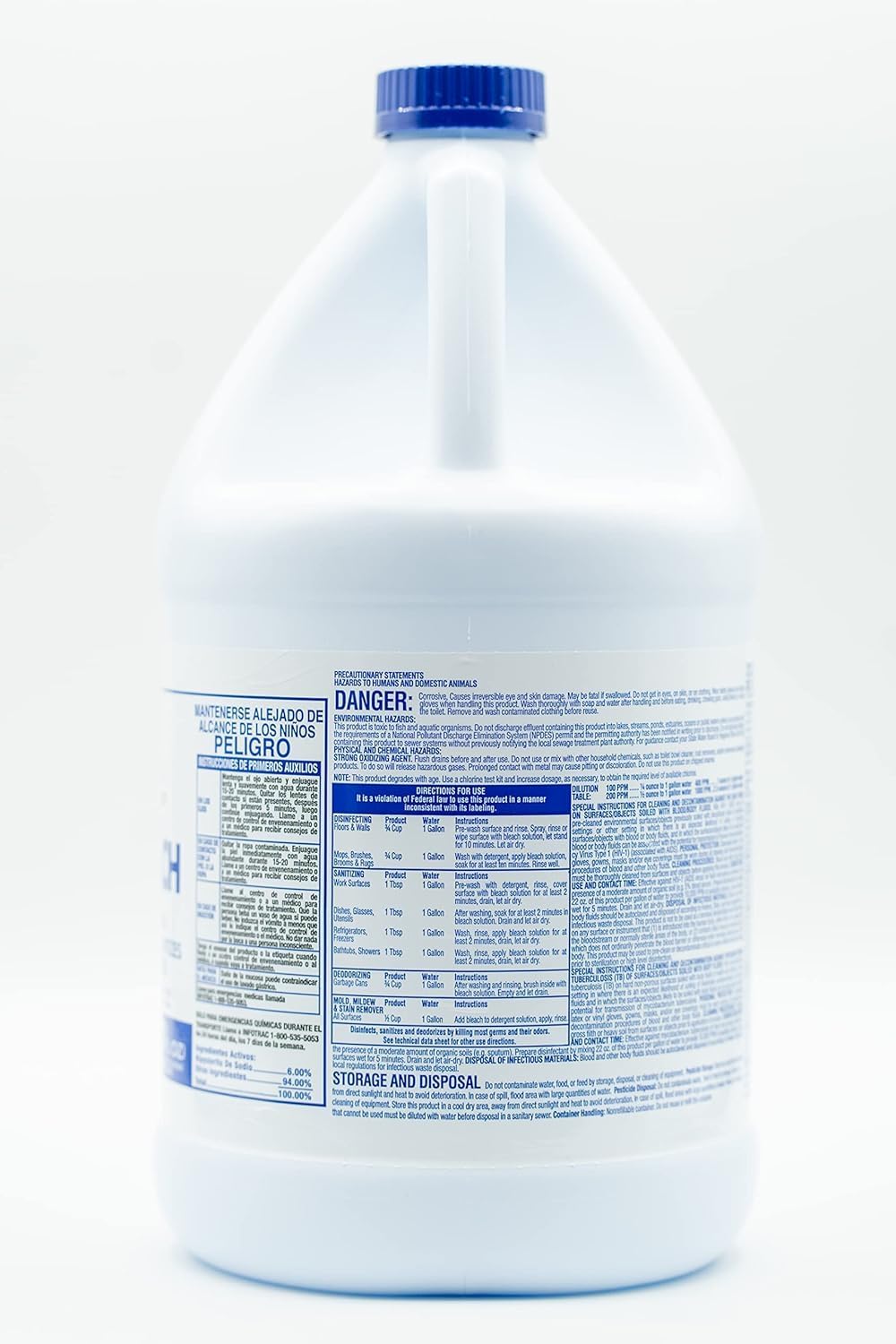 (6 Gallons) Ultra Germicidal Liquid Bleach - For Laundry, Disinfecting, Sanitizing, Deodorizing