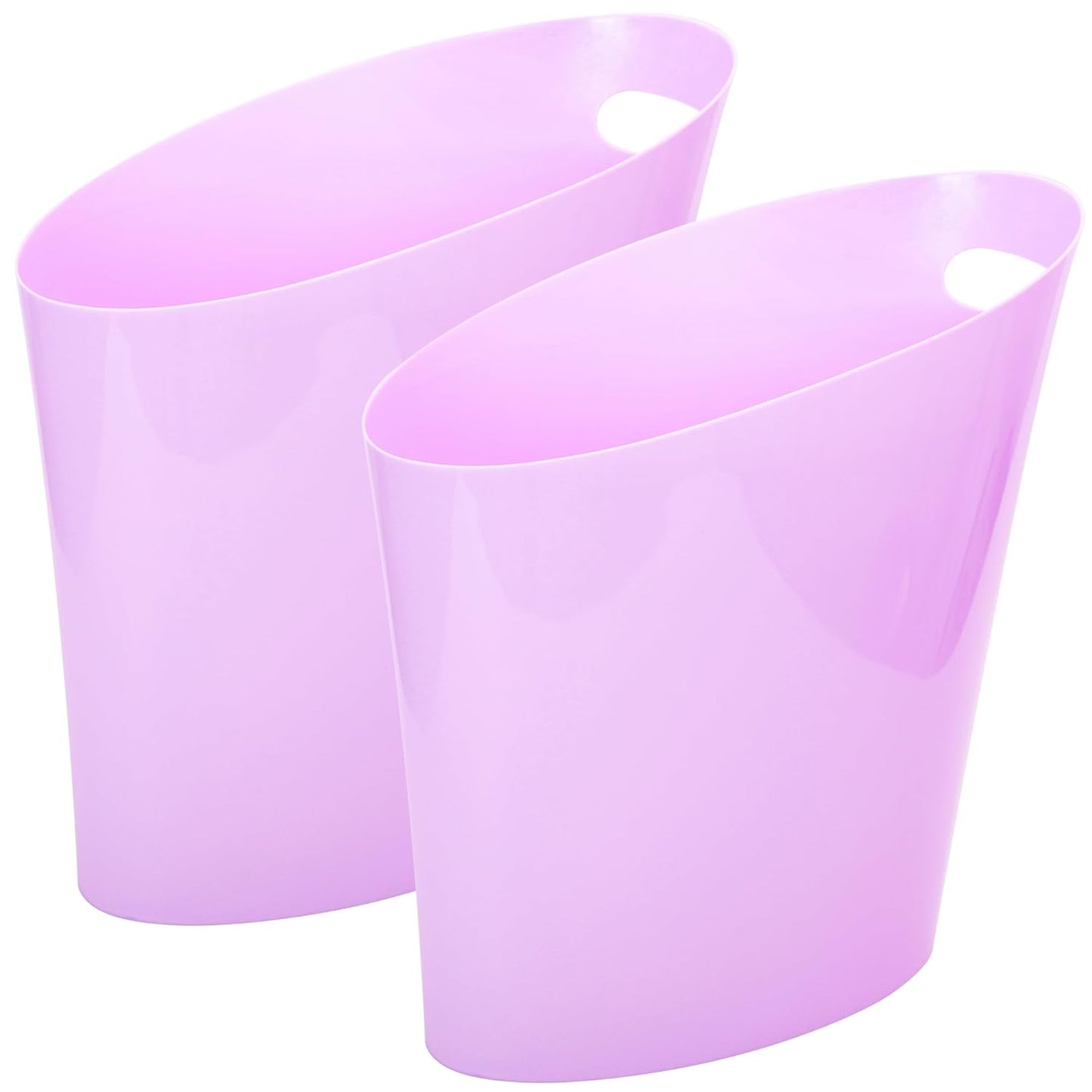 Youngever 2 Gallon Slim Trash Can, Plastic Garbage Container Bin, Small Trash Bin with Handles for