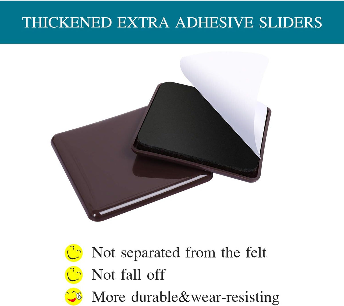 Ezprotekt 16 Pcs Self-Stick Furniture Movers Sliders for Carpet, 2.5 inch Square Self-Adhesive