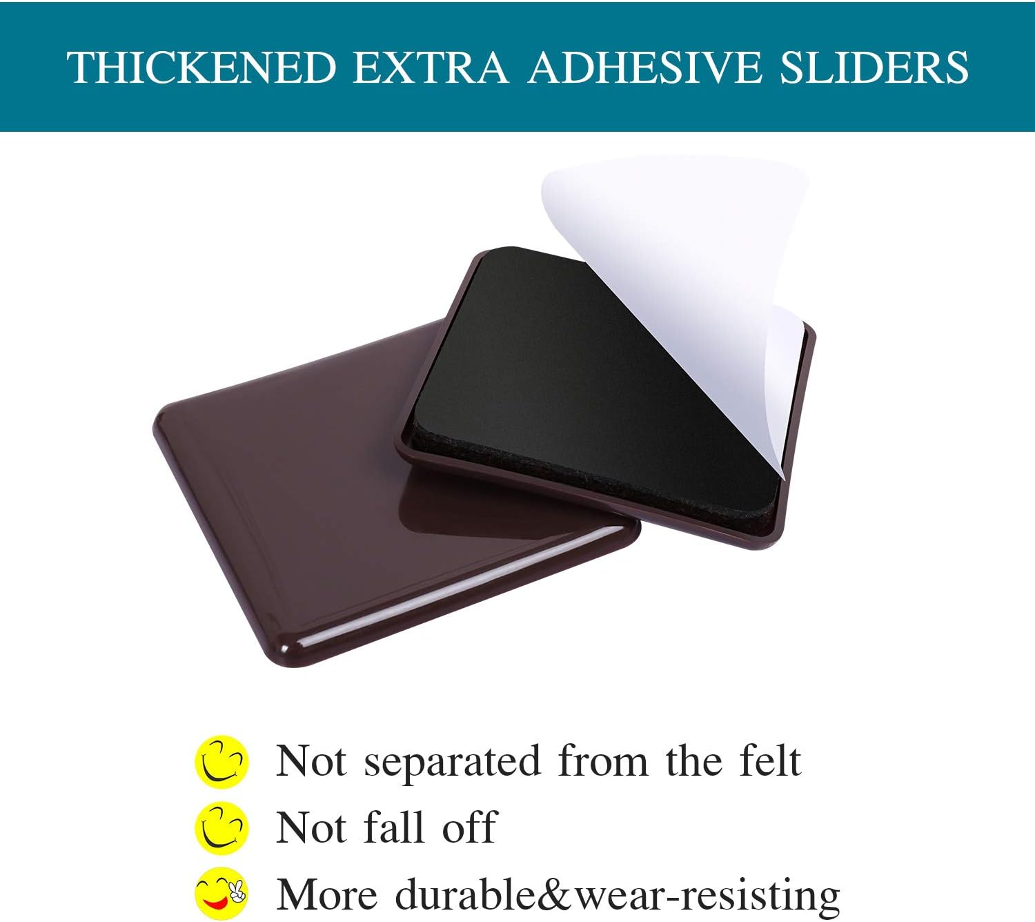 Ezprotekt 16 Pcs Self-Stick Furniture Movers Sliders for Carpet, 2.5 inch Square Self-Adhesive