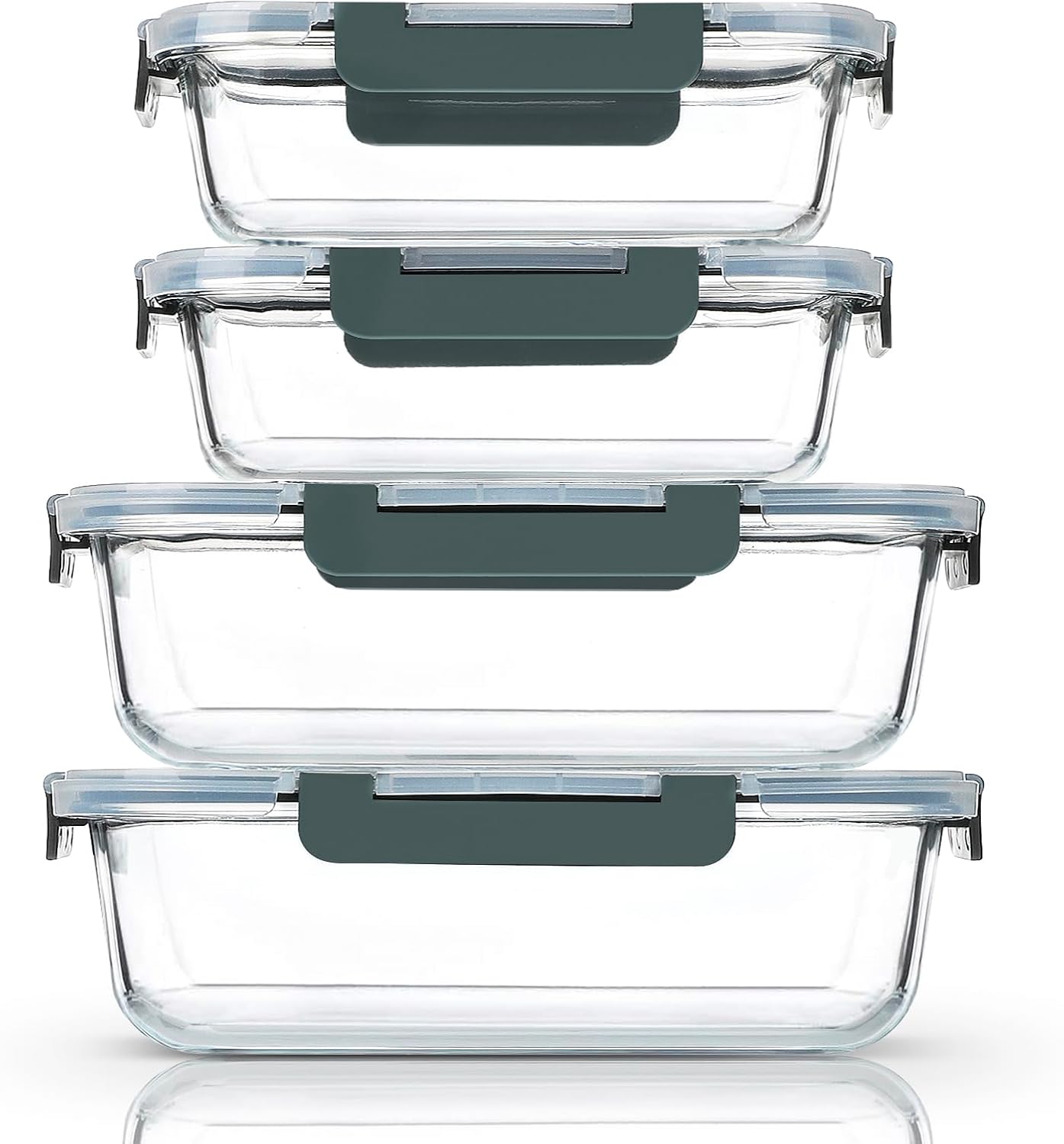M MCIRCO [80 oz & 36 oz Extra Large Glass Food Storage/Baking Containers Set with Lids, 2 Pack 80