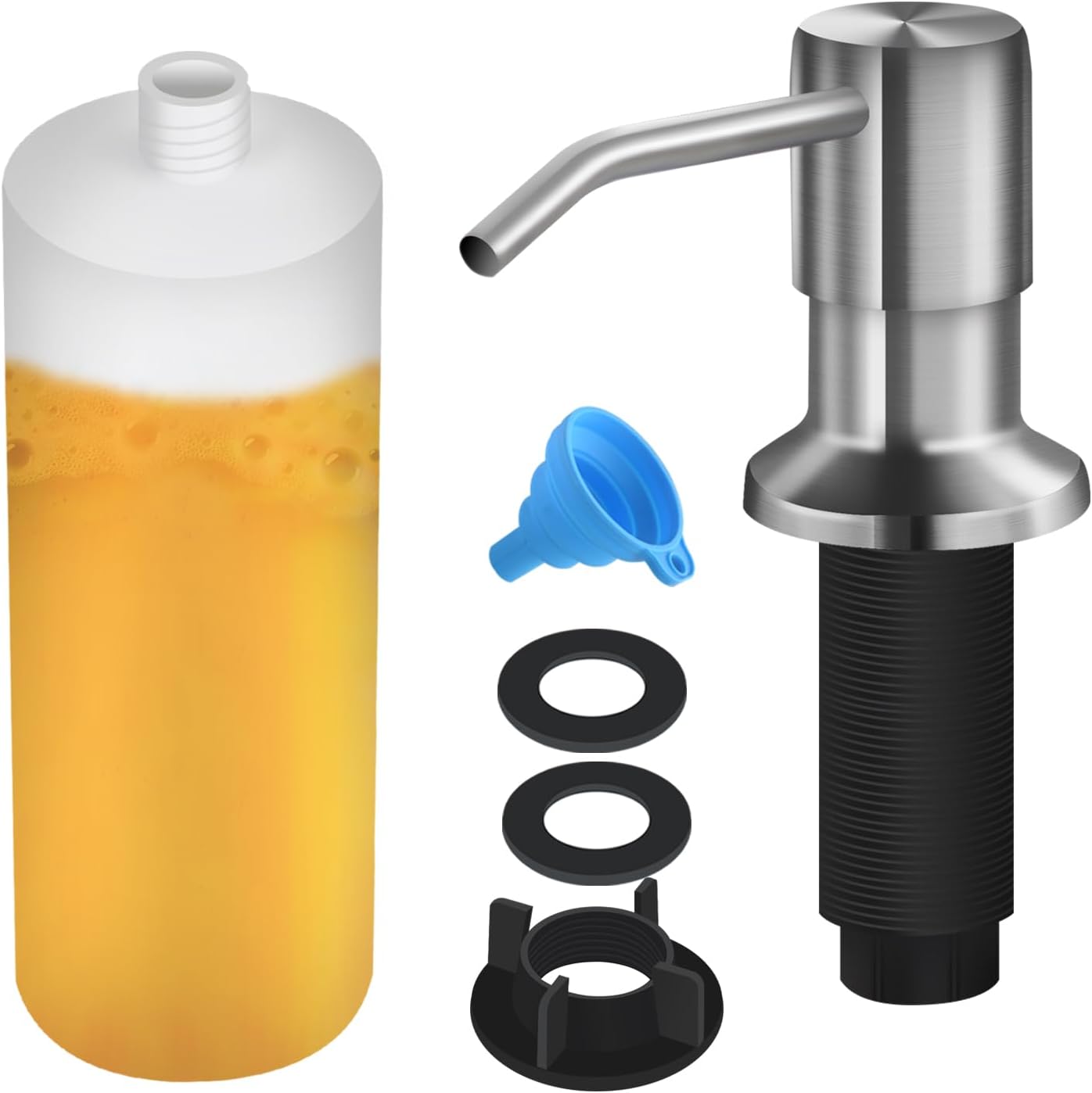 Soap Dispenser for Kitchen Sink, Built in Sink Soap Dispenser Lotion Dispenser with 17 OZ Bottle
