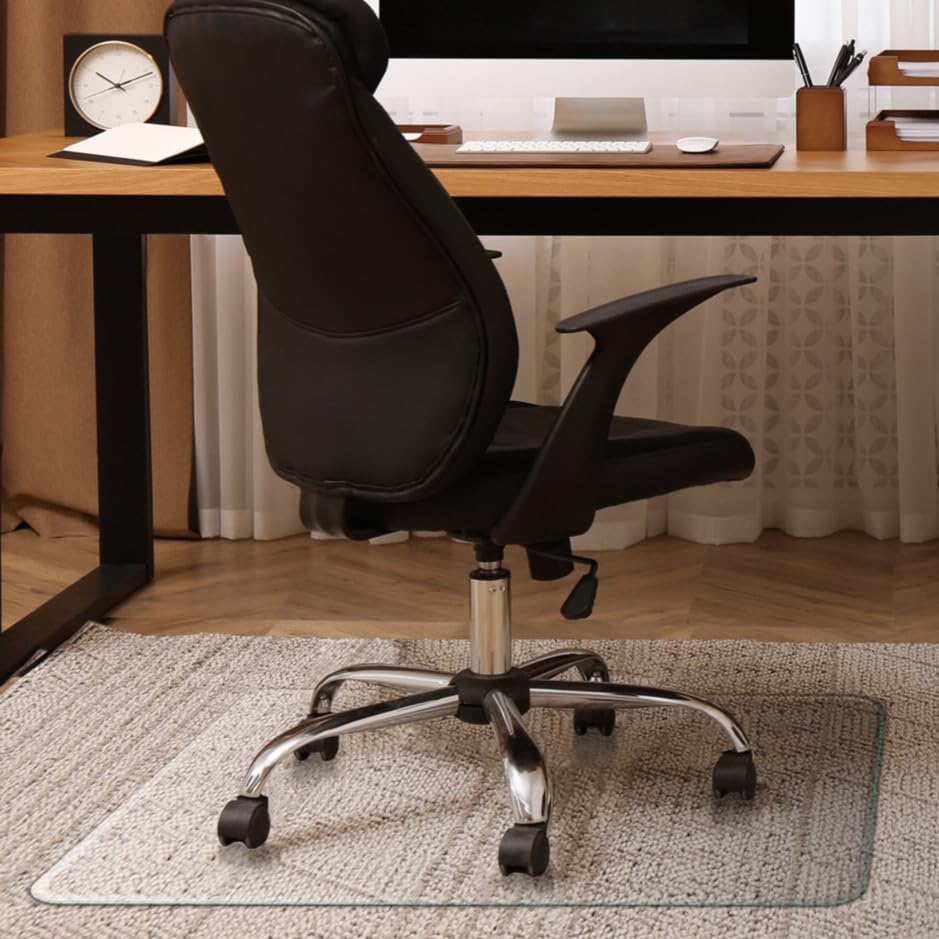 Exclusive Beveled Edge Glass Chair Mat for a Smooth Glide and Easy Roll On/Off by Clearly