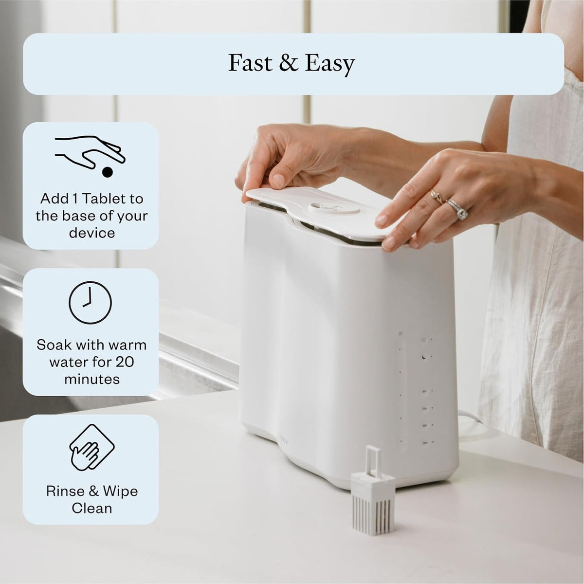 VITRUVI Cleaning Tablets for Diffusers & Humidifiers | Removes Stains & Residue, Prevents Buildup