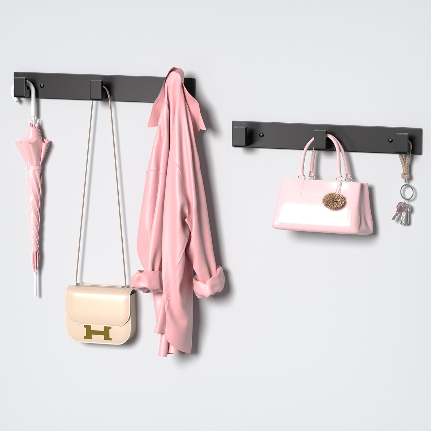 PMMASTO Wall Mounted Coat Hooks- Stainless Steel Rust-Resistant Bathroom Hangers for
