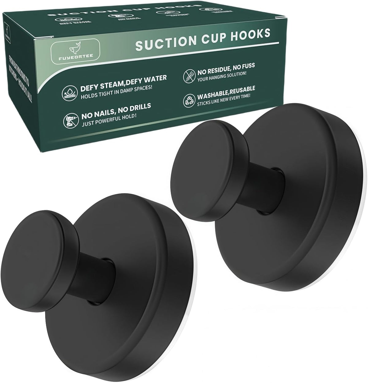 2025 Upgraded Stainless Steel Heavy Duty Suction Cup Hooks For Shower Bathroom Accessories