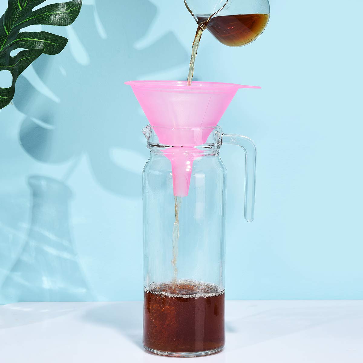 Delove All Purpose Plastic Funnel Set of 6 - Funnels for Kitchen Use Filling Bottles - Small Funnel