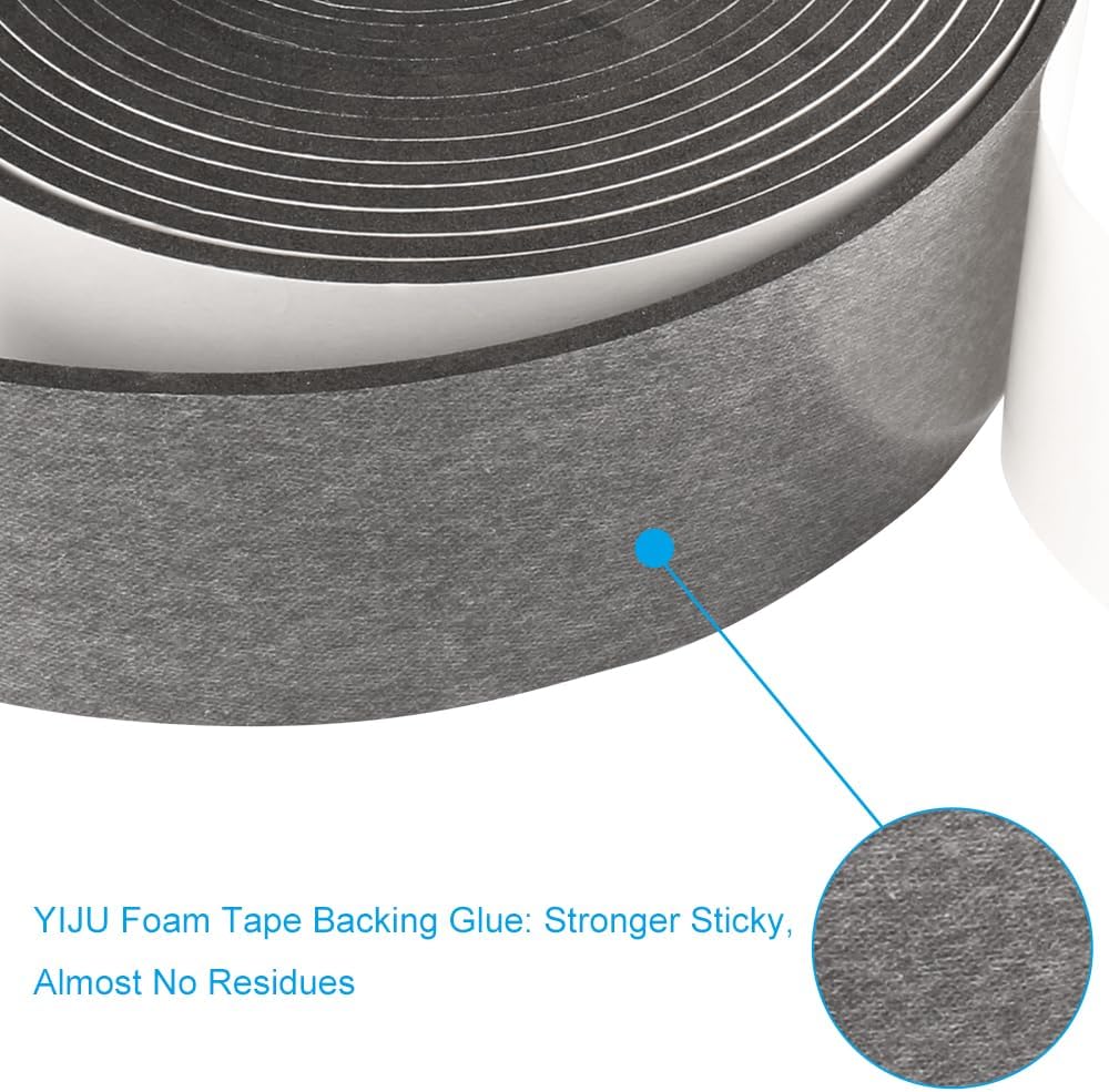 High Density Foam Tape,2 Inch Wide x 1/8 Inch Thick Door Insulation Tape,Adhesive Weather Stripping