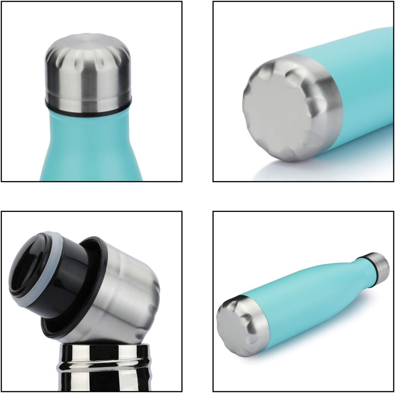 MEWAY 17oz Sport Water Bottle 4 Pack Vacuum Insulated Stainless Steel Leak-Proof Double Wall Cola