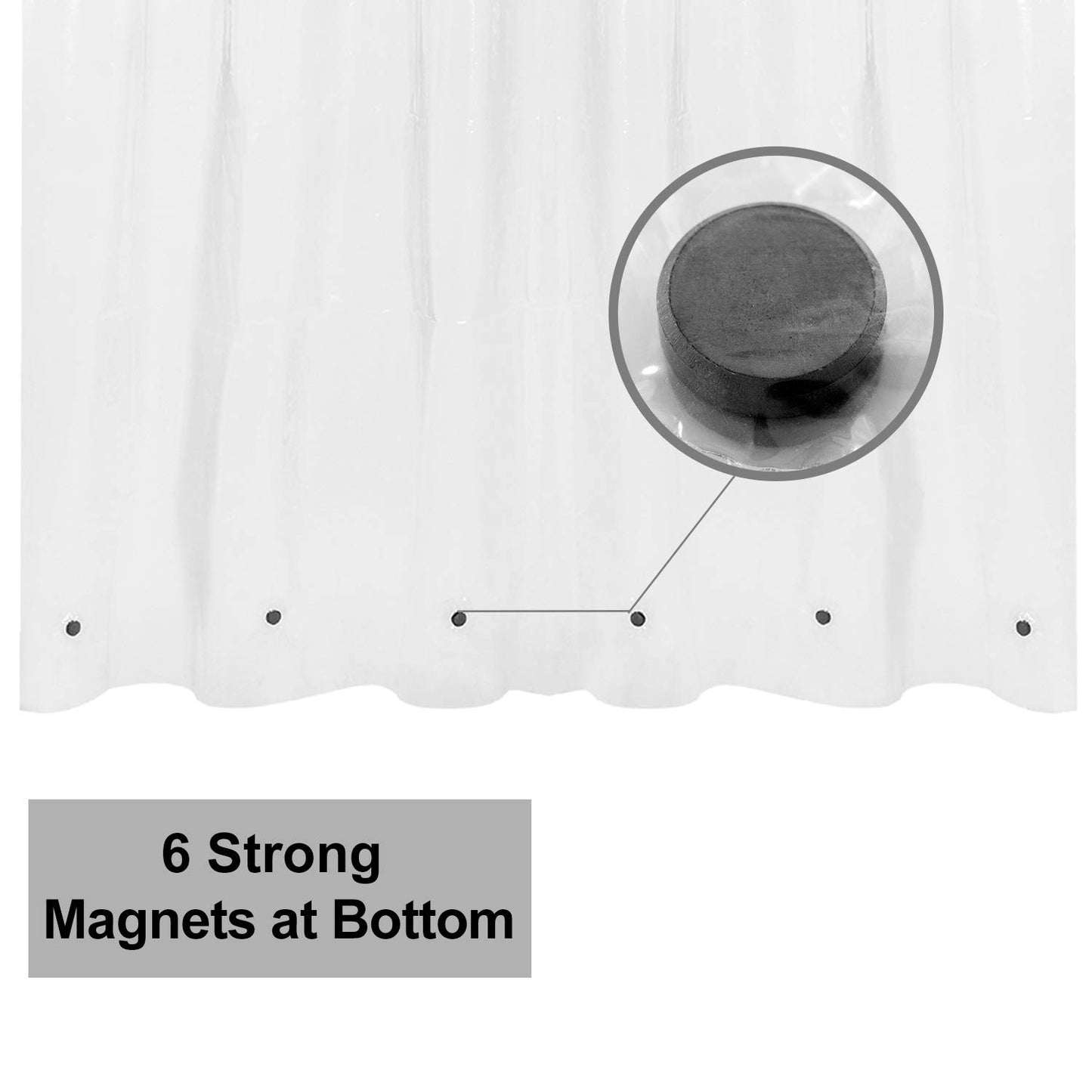 Barossa Design Extra Long Shower Curtain or Liner 84 Inch, Clear, 72x84