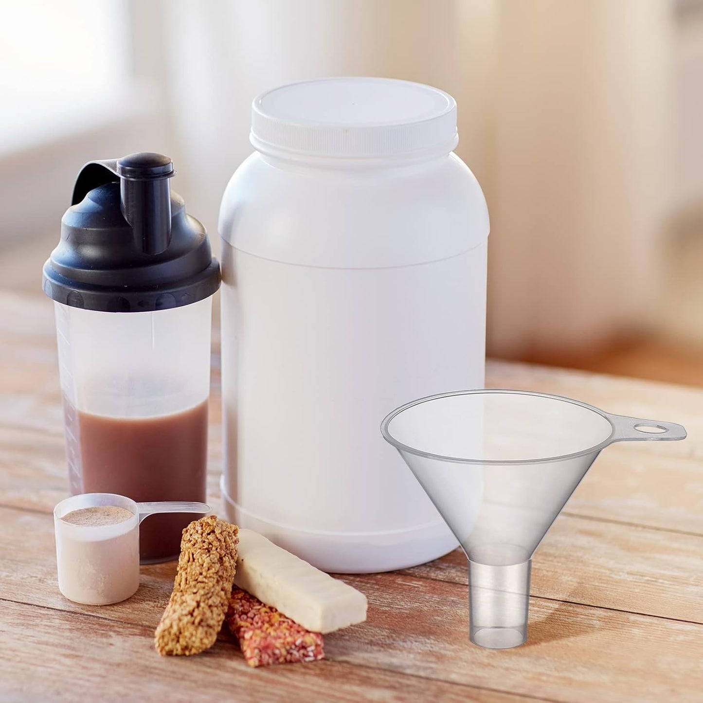 4 Packs Small Plastic Funnel for Filling Small Bottles 2.56 Inch Clear Wide Mouth Plastic Funnel