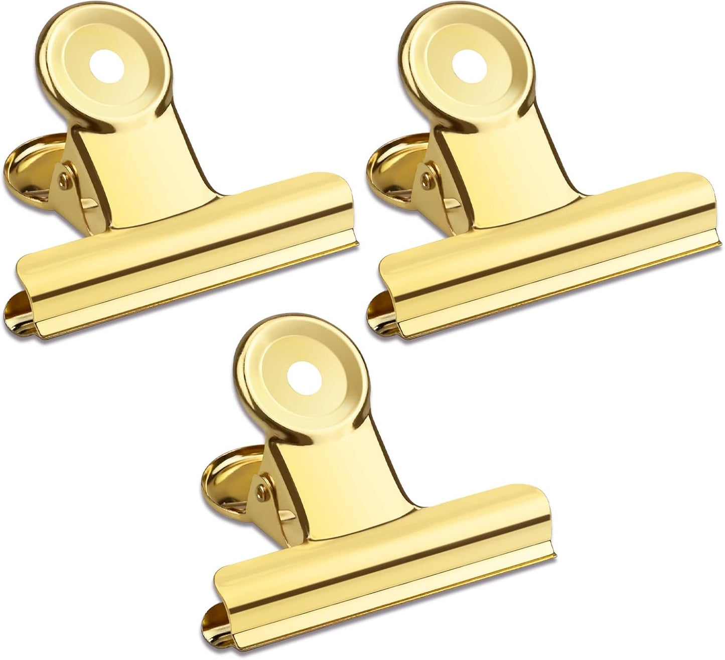 20 Pack Large Metal Hinge Clips 2 Inches Bull Hinge Paper Clips Gold Bulldog Clips for Crafts