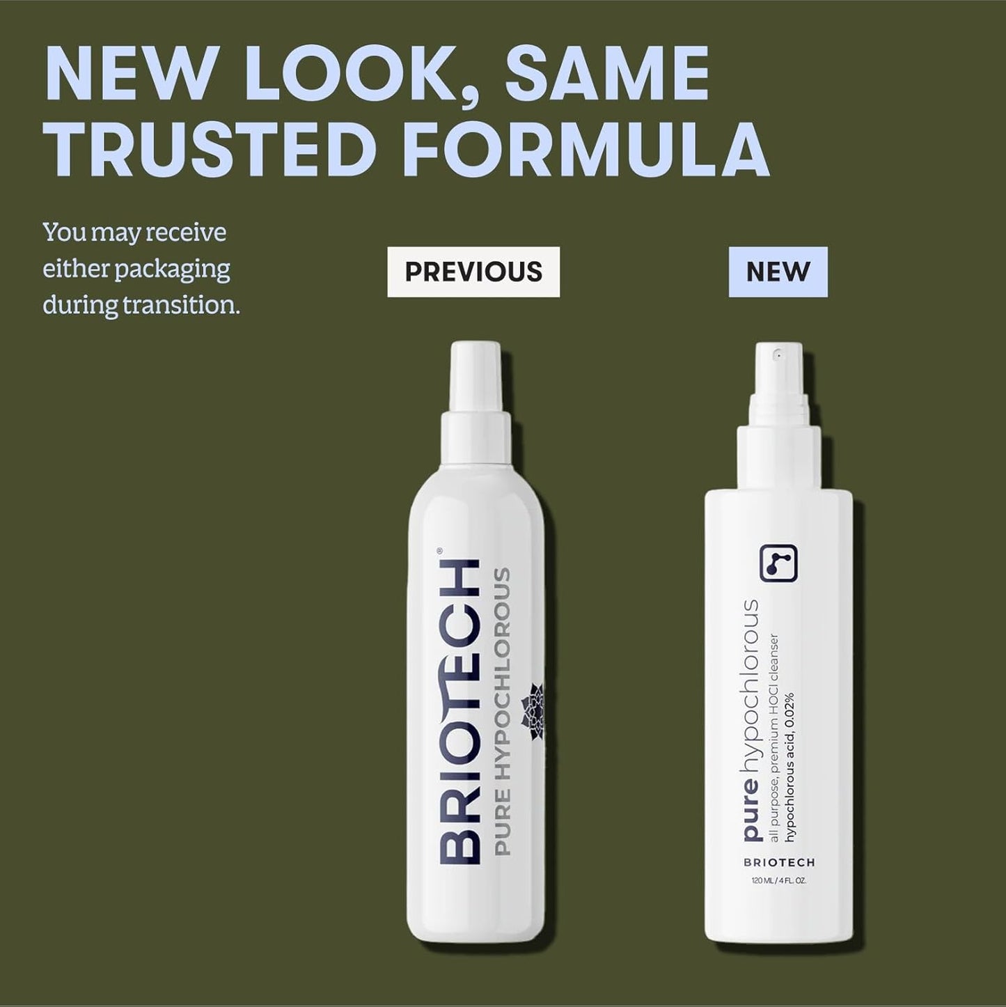 BRIOTECH Pure Hypochlorous Acid Spray and Cleanser, Original Premium HOCl Topical Solution