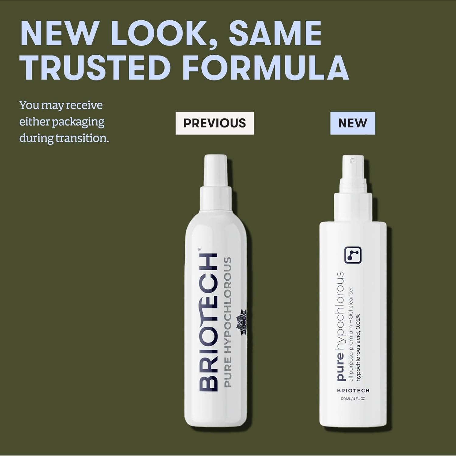 BRIOTECH Pure Hypochlorous Acid Spray and Cleanser, Original Premium HOCl Topical Solution