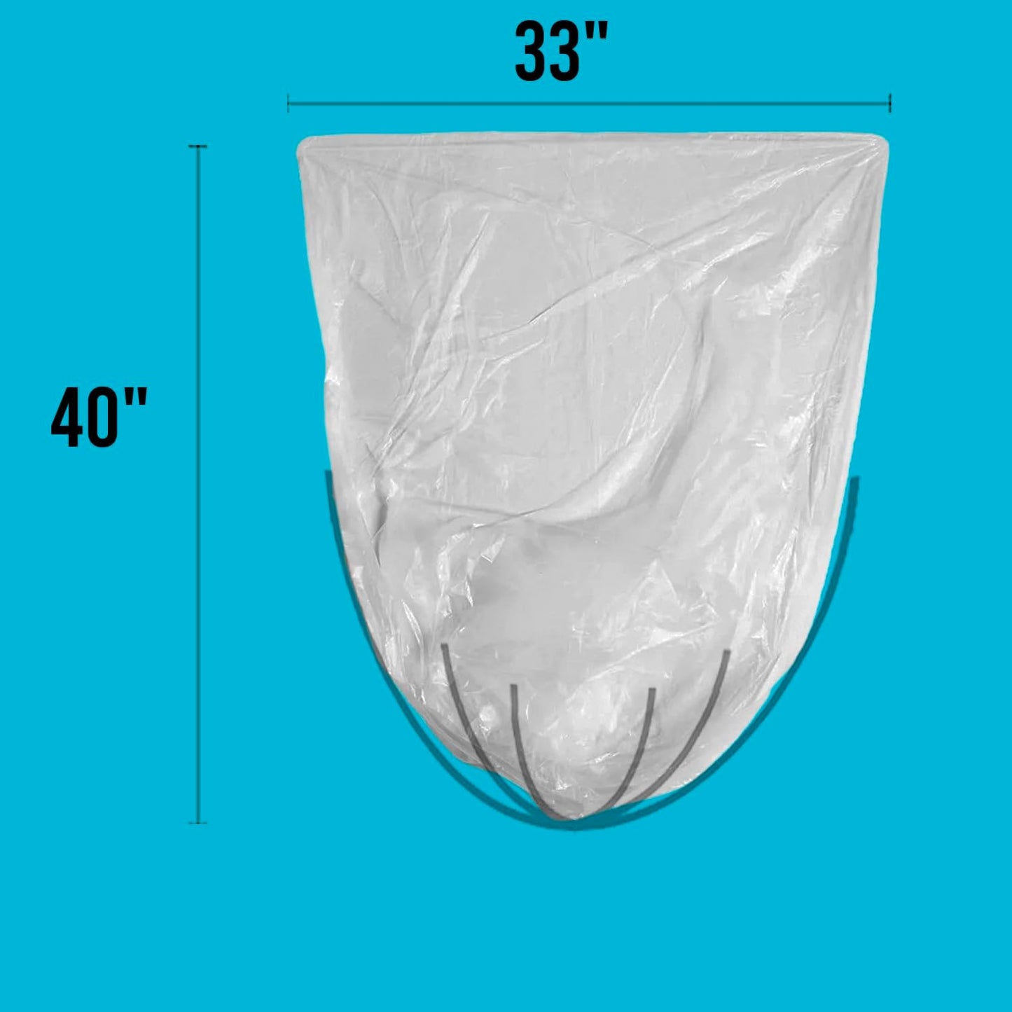 33 Gallon Trash Bags, 250 Count Bulk, Heavy Duty Clear Plastic Recycling Garbage Bags