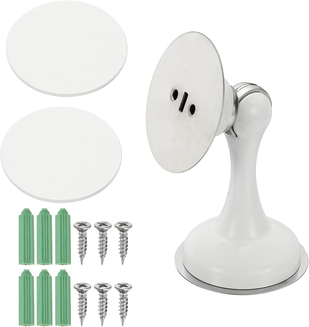 uxcell Magnetic Door Stopper, Stainless Steel Heavy Duty Door Holder, No Drilling Doors Knob Wall