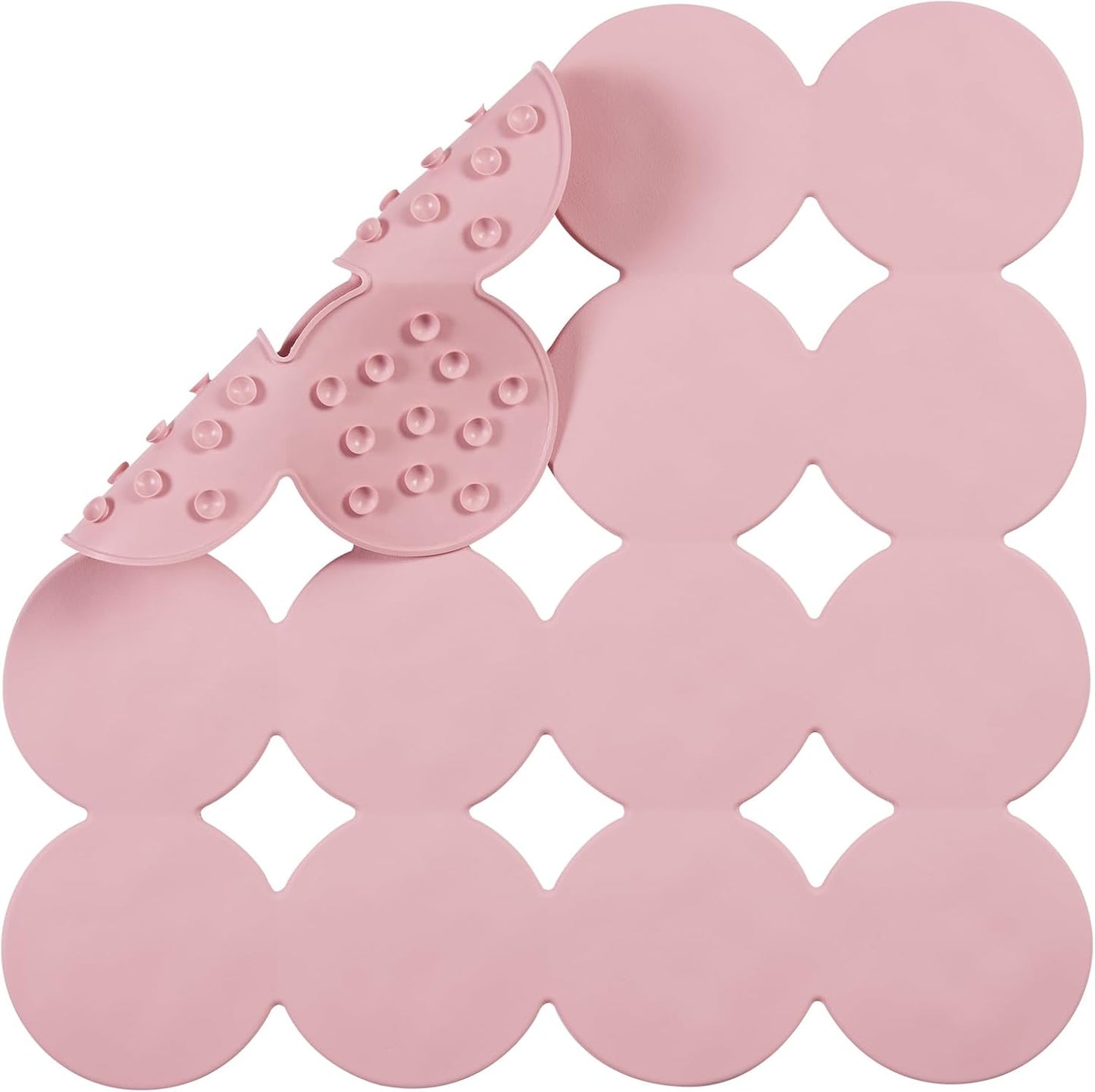 Square Shower Mat Nonslip - Rubber Bathtub Mat with Suction Cups for Inside Shower Bathroom Floor
