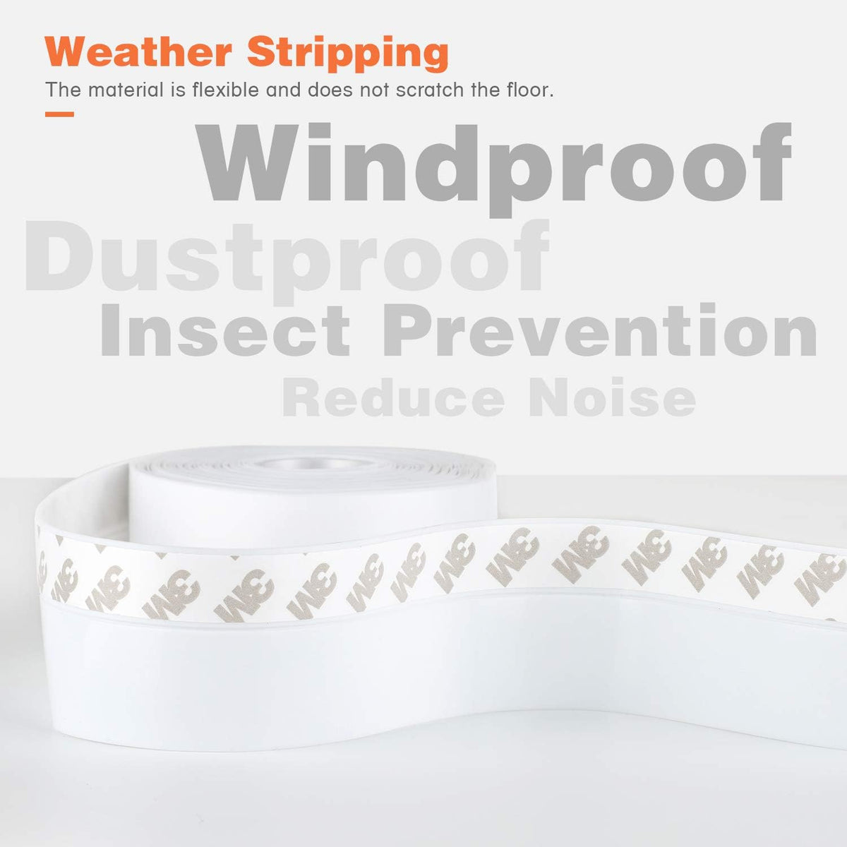 26 Feet Silicone Seal Strip, Weather Stripping Seal Tape for Door, Window & Shower Glass Gaps