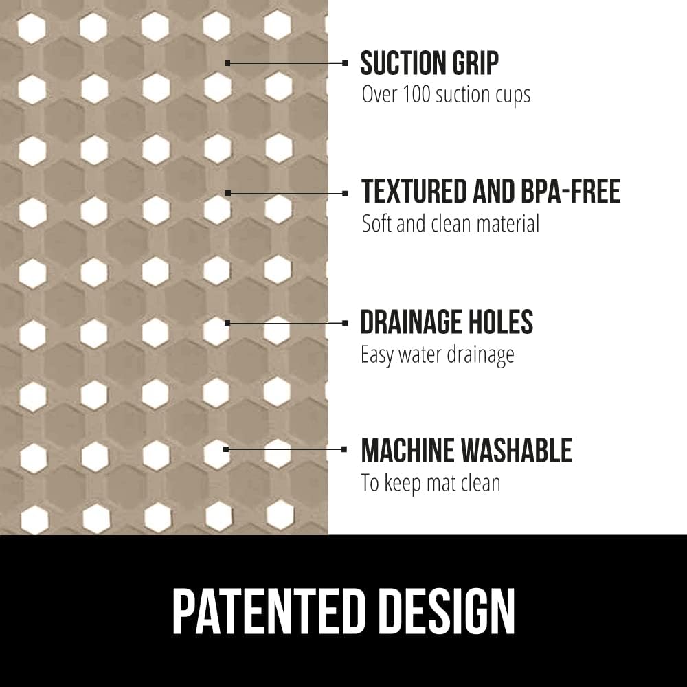 GORILLA GRIP Patented Square Shower Stall Mat, Small Bathtub Floor Mats for Stand Up Showers