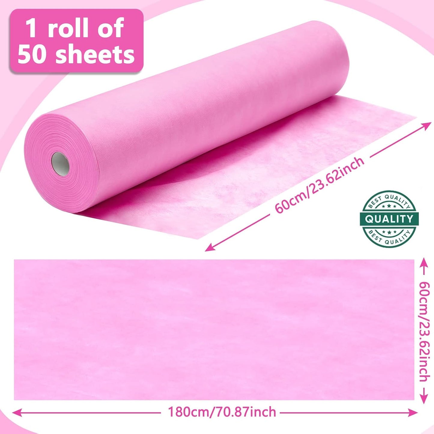 Tudomro 2 Roll Disposable Non Woven Bed Sheets 24 x 71 Inch Massage Table Paper Covers Non Woven