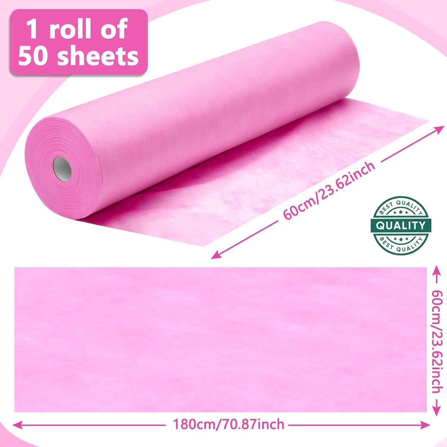 Tudomro 2 Roll Disposable Non Woven Bed Sheets 24 x 71 Inch Massage Table Paper Covers Non Woven
