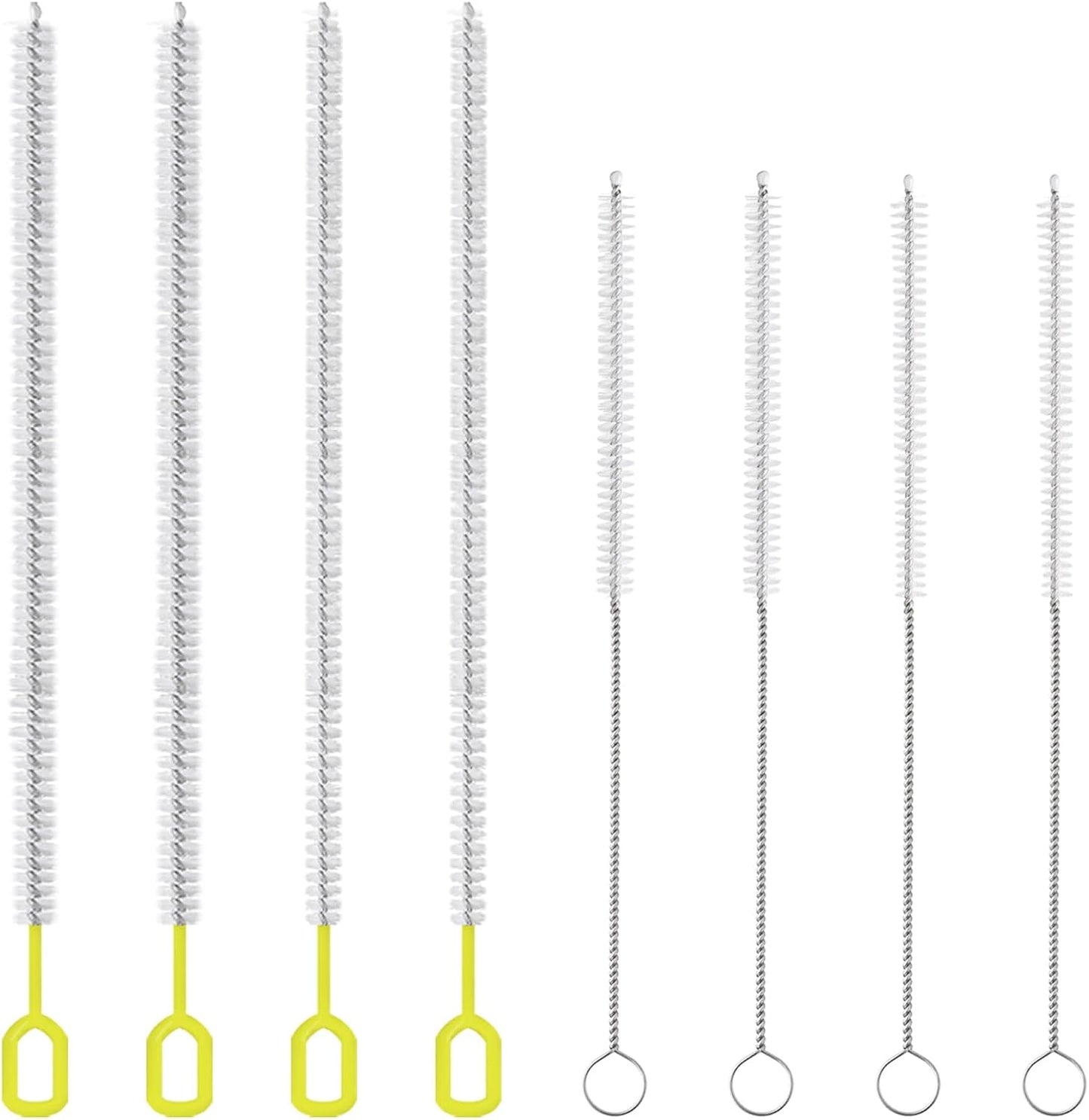 8-Piece Straw Cleaner Brush Set for Cleaning Straws - (4-Size) Extra Long Nylon Pipe Cleaners
