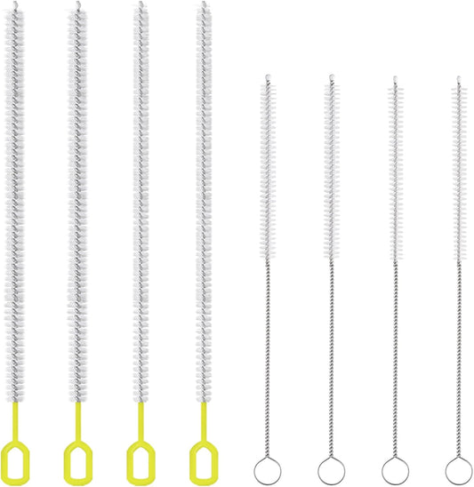 8-Piece Straw Cleaner Brush Set for Cleaning Straws - (4-Size) Extra Long Nylon Pipe Cleaners