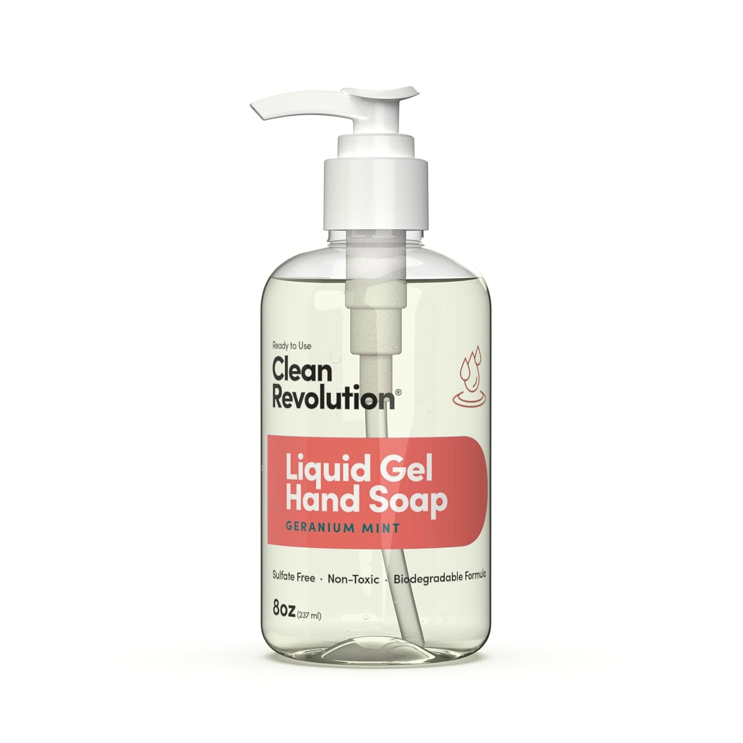 Clean Revolution Liquid Gel Hand Soap, Silky Rich Liquid, Quick Lather, Fast Rinsing, Contains Real