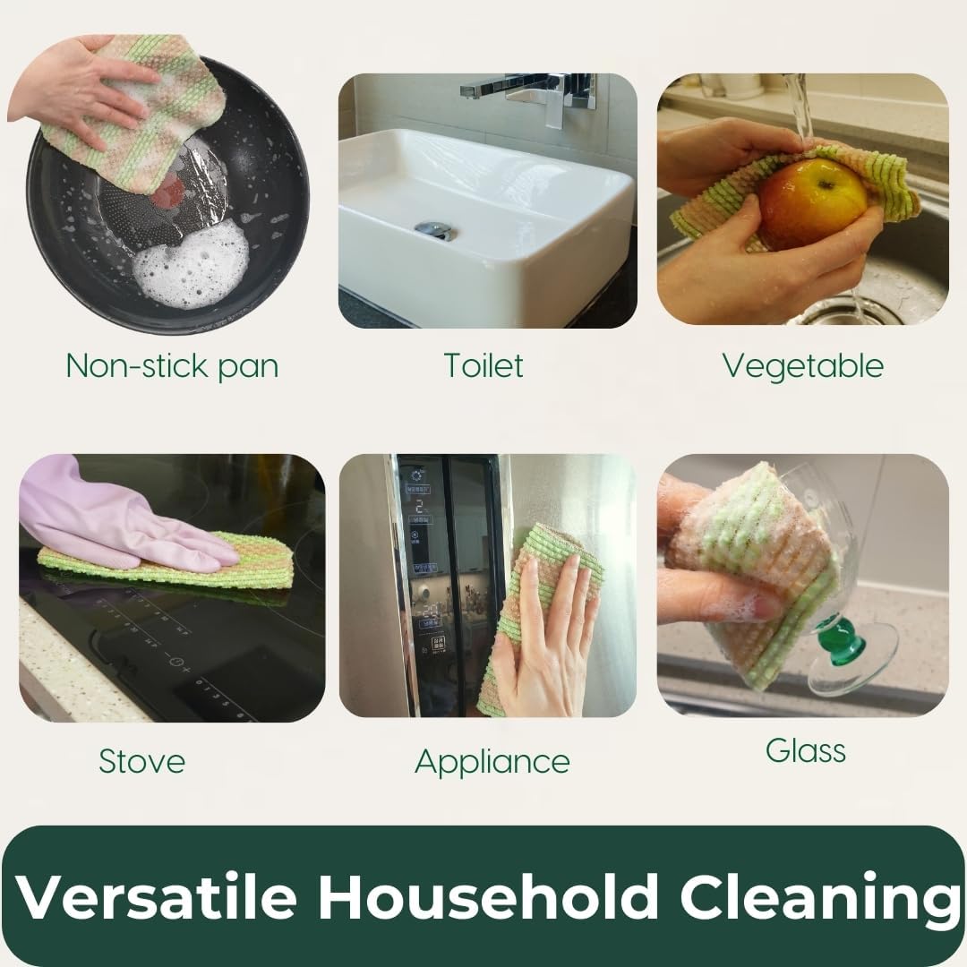 mibboom's Dish Scrubbers – Non-Scratch, Reusable Kitchen Sponges for All-Purpose Cleaning, Made in