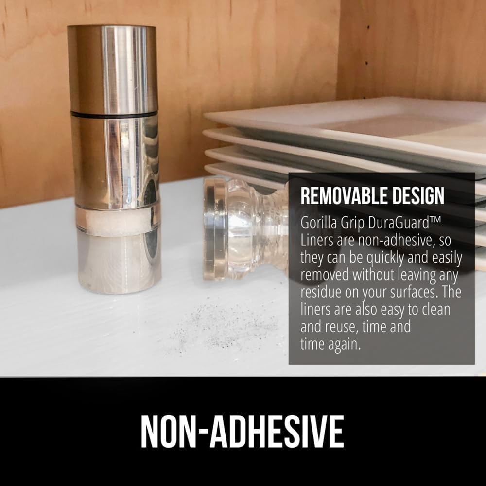 GORILLA GRIP DuraGuard Shelf Liner, 17.5x30 Non-Adhesive Cabinet Liners for Kitchen Drawers