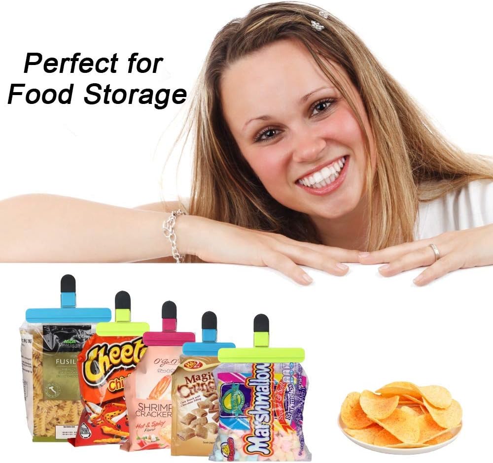 Large Chip Clips Food Clips Bag Sealing Clips with Good Grips Plastic Heavy Duty Air Tight Seal