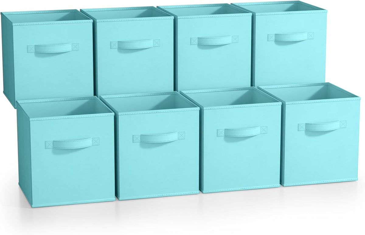 Sorbus Fabric Storage Cubes - 8 Foldable Storage Bins for Organizing Pantry, Cubbies, Toy Box