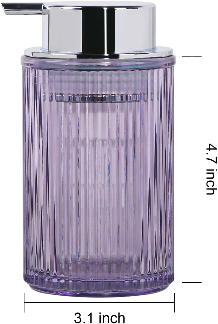 Foaming Soap Dispenser, 11 Oz Thick Glass Foam Hand Soap Dispenser, Refillable Glass Foam Pump