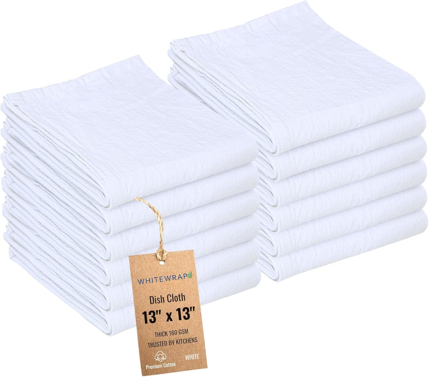 Dish Cloths Cotton| Kitchen Wash Cloth| Shop Towels Absorbent and Lint Free Flour Sack| Dishcloths