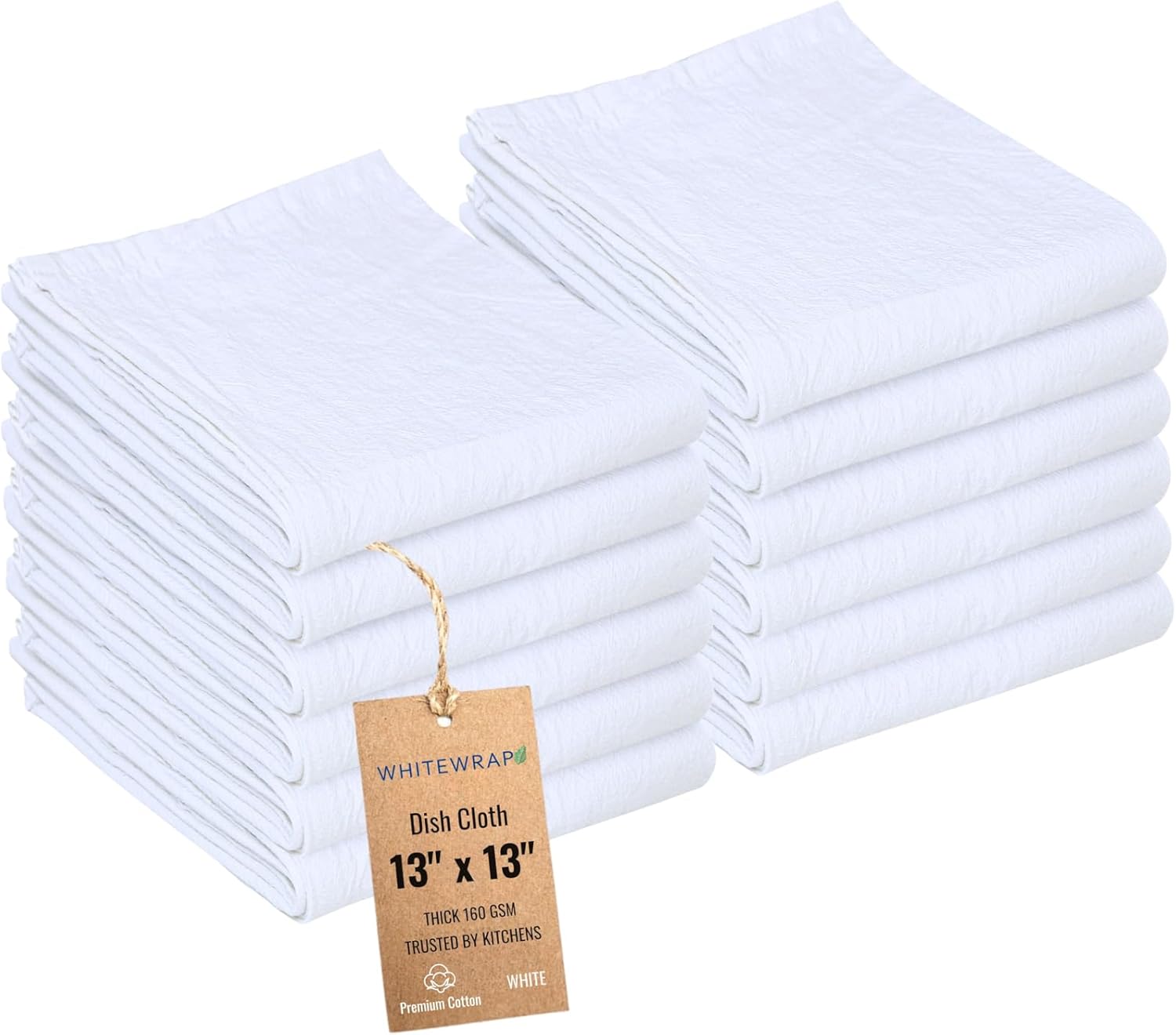 Dish Cloths Cotton| Kitchen Wash Cloth| Shop Towels Absorbent and Lint Free Flour Sack| Dishcloths