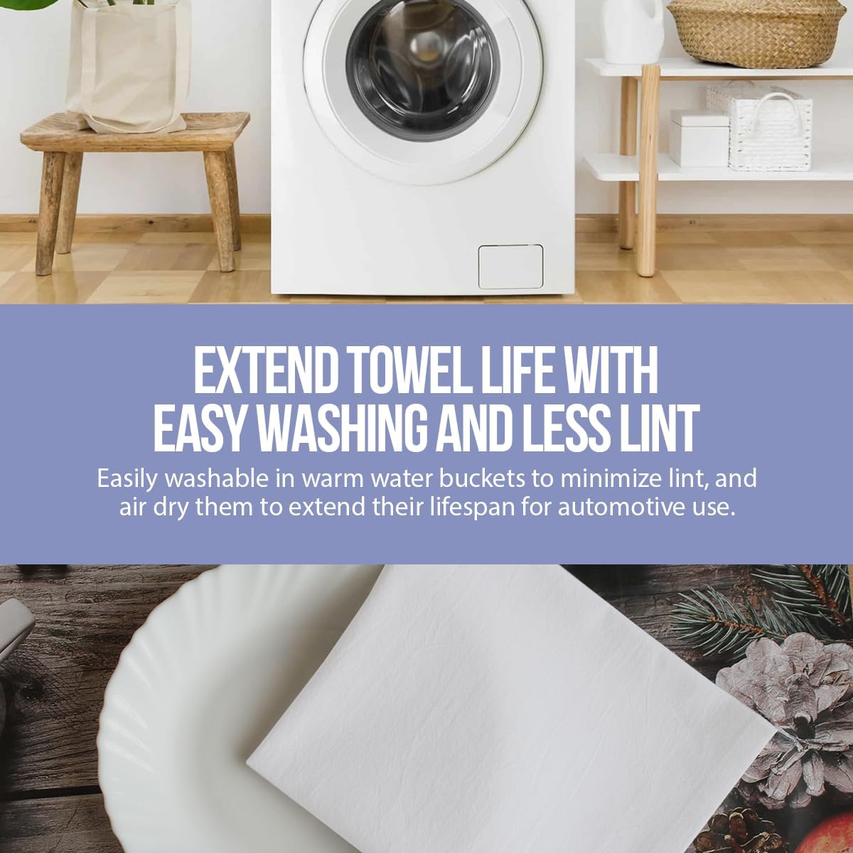 WHITEWRAP Flour Sack Towels| Tea Towel for Crafts| Kitchen Dish Cotton Blank Towel for
