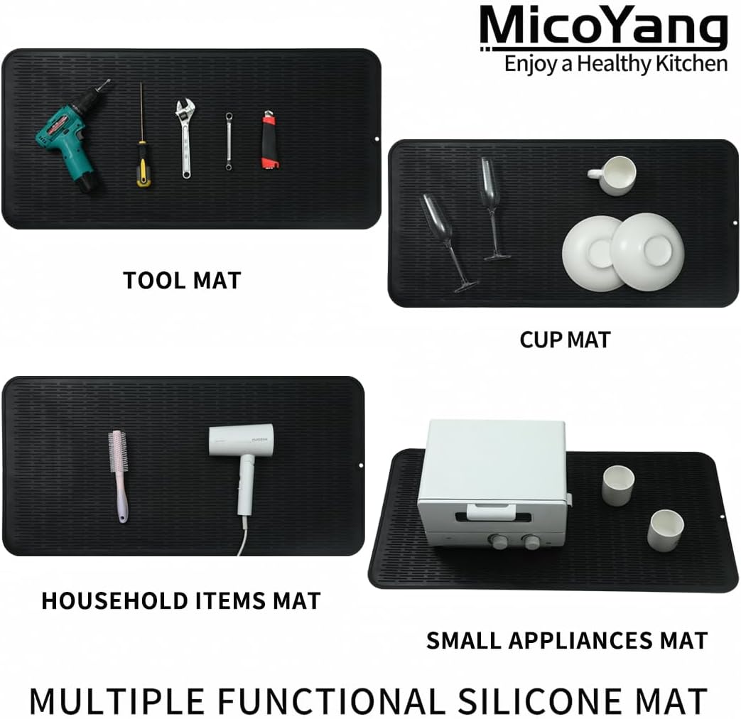 Silicone Dish Drying Mat for Multiple Usage,Easy clean,Eco-friendly,Heat-resistant Silicone Mat for