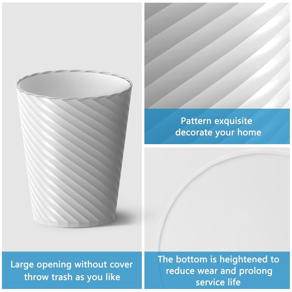 Bathroom Trash Can, 3 Pack 1.8 Gallons Small Trash Can with Trash Bags, Bathroom Garbage Can