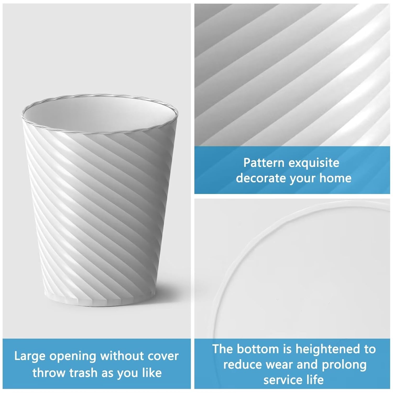 Bathroom Trash Can, 3 Pack 1.8 Gallons Small Trash Can with Trash Bags, Bathroom Garbage Can