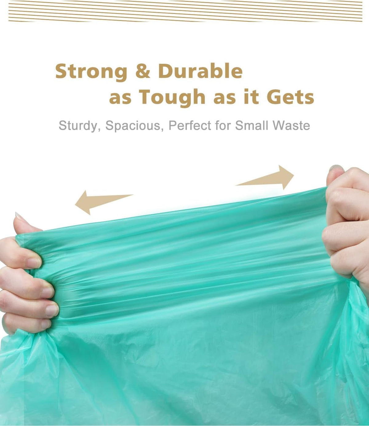 AYOTEE Compostable Trash Bags 4 Gallon Drawstring Trash Bags,100 Counts Ultra Strong Unscented