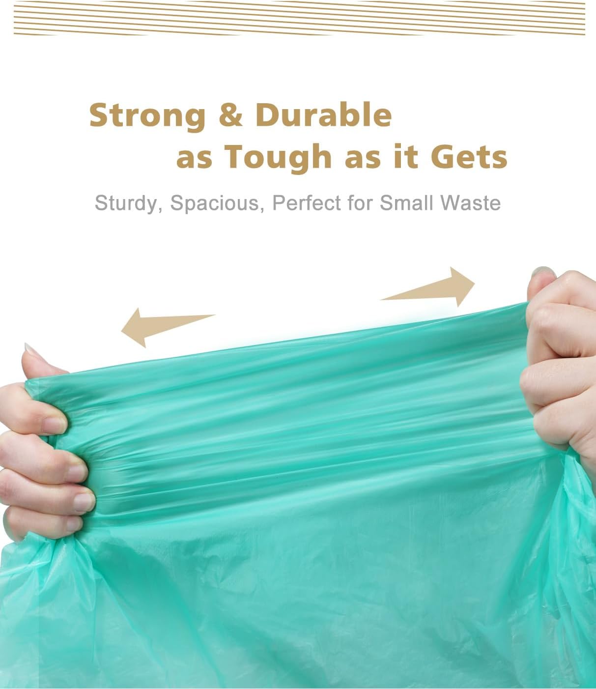 AYOTEE Compostable Trash Bags 4 Gallon Drawstring Trash Bags,100 Counts Ultra Strong Unscented