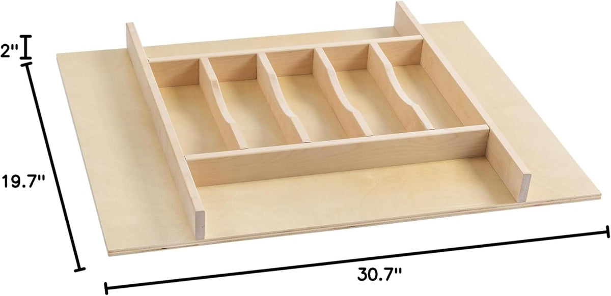 WelFurGeer Premium Wooden Silverware Organizer for Kitchen Drawers, Utensil Tray for Kitchen