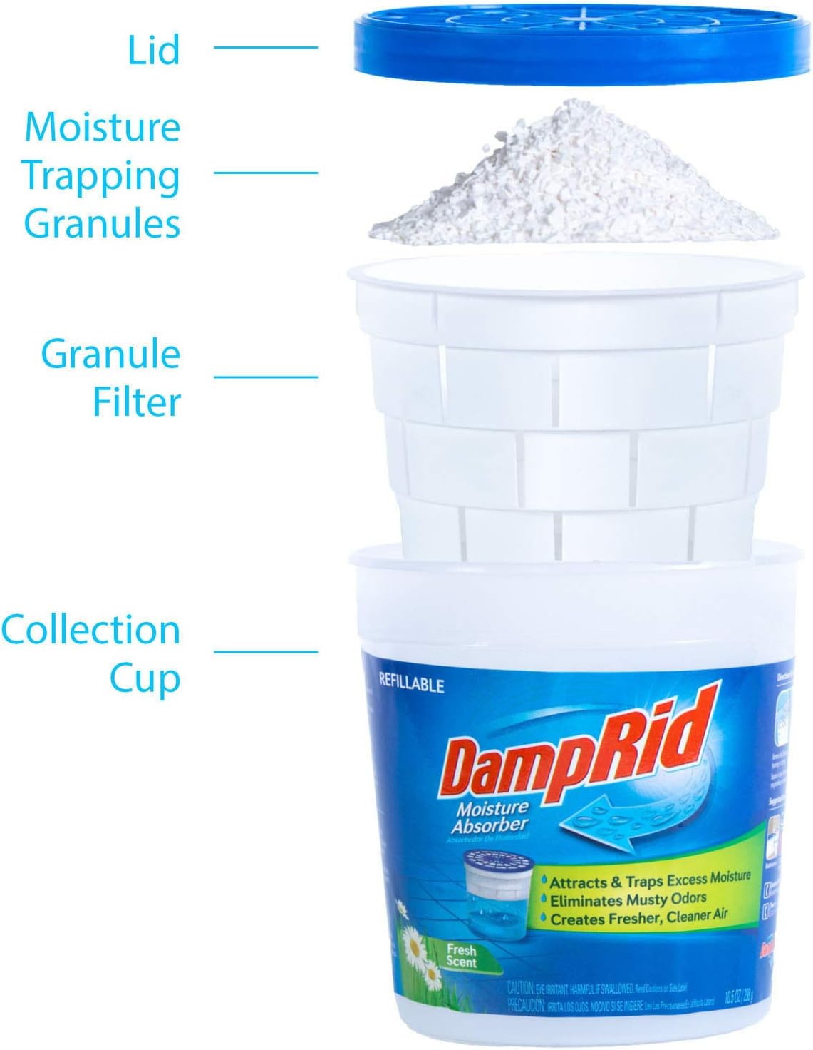DampRid Fresh Scent Refillable Moisture Absorber - 10.5oz cup – Traps Moisture for Fresher, Cleaner